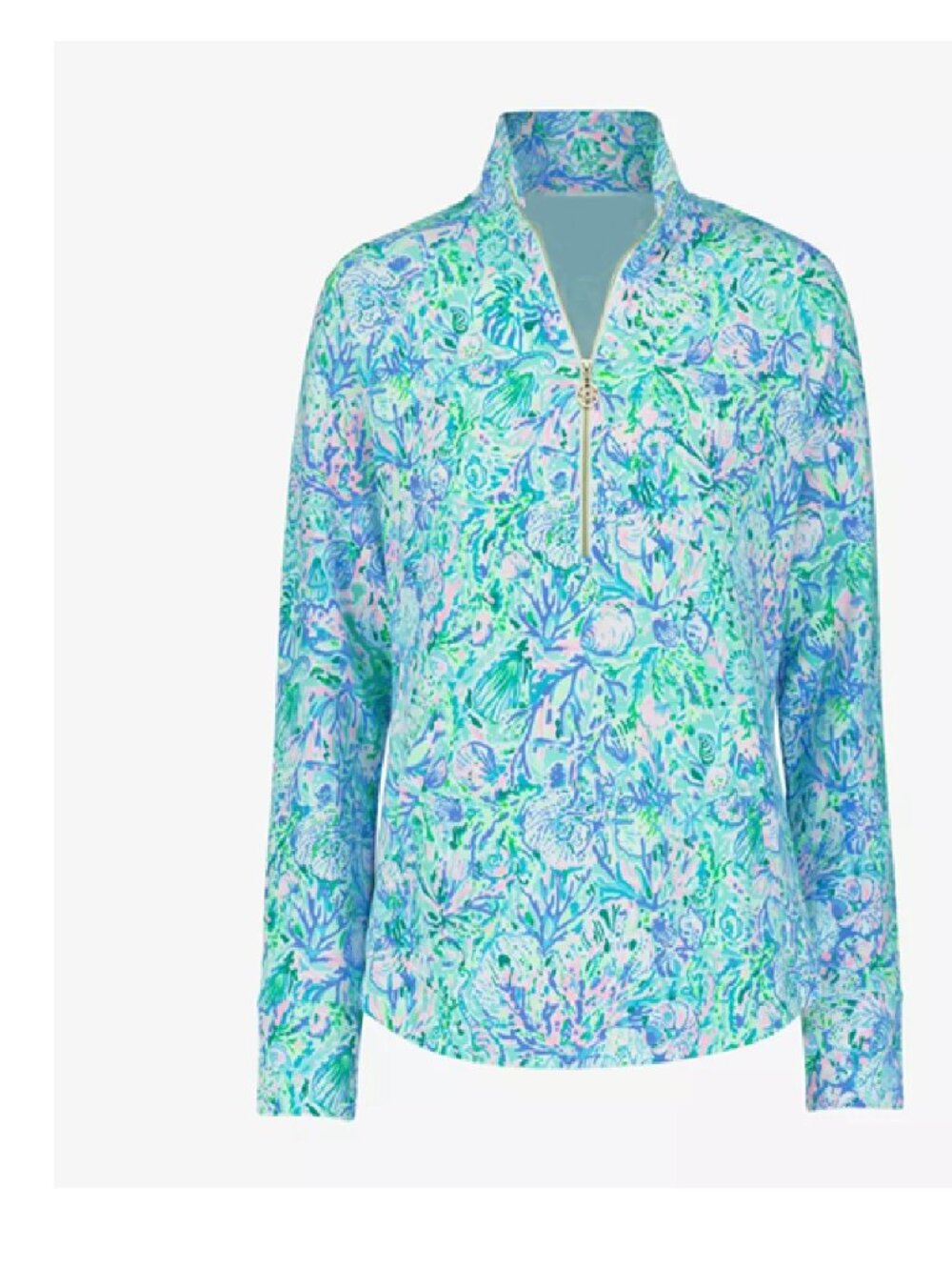 Lilly Pulitzer Luxletic Marion Half Zip Surf Blue Soleil It On Me Sz Medium